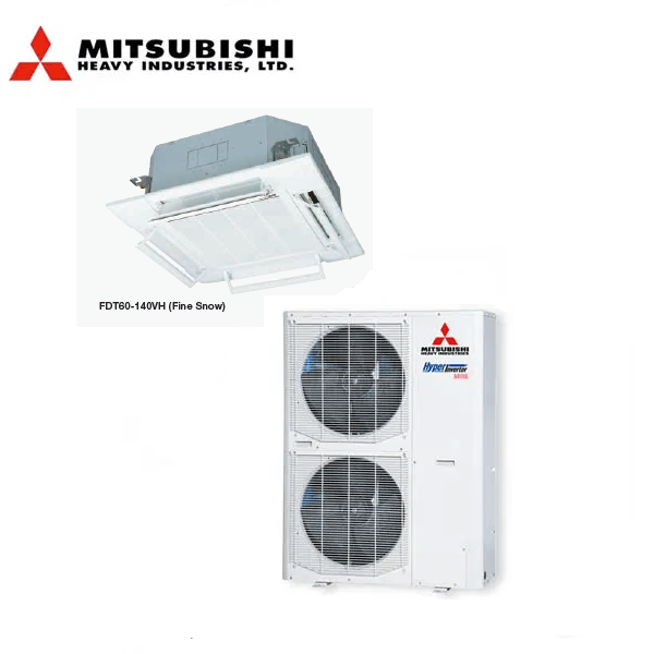 MITSUBISHI Ceiling Cassette FDT125AVNXWVH 1 Phase | RC-EXZ3A Wired Controller Included